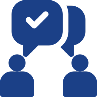 Communication icon with check mark