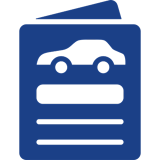 Automobile report symbol in blue