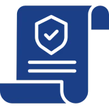 Blue document with security emblem